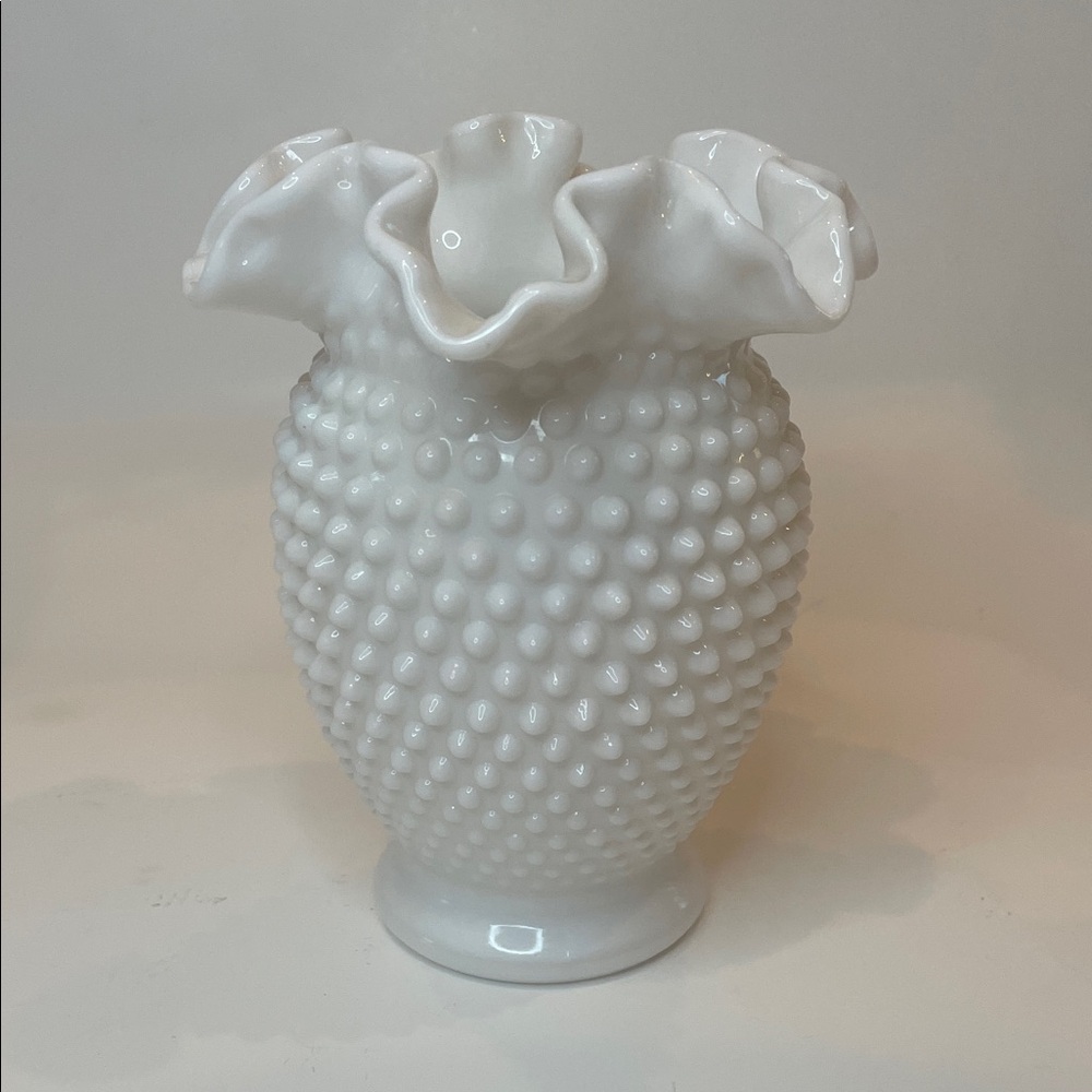 Elegant White Hobnail Vase